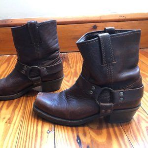 Frye Harness 8R Ankle Boots Dark Brown Sz 9
